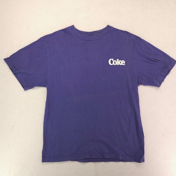 Coca Cola Coke Short Sleeve Pullover Casual Graphic T-Shirt Mens Size M Purple - Picture 2 of 9